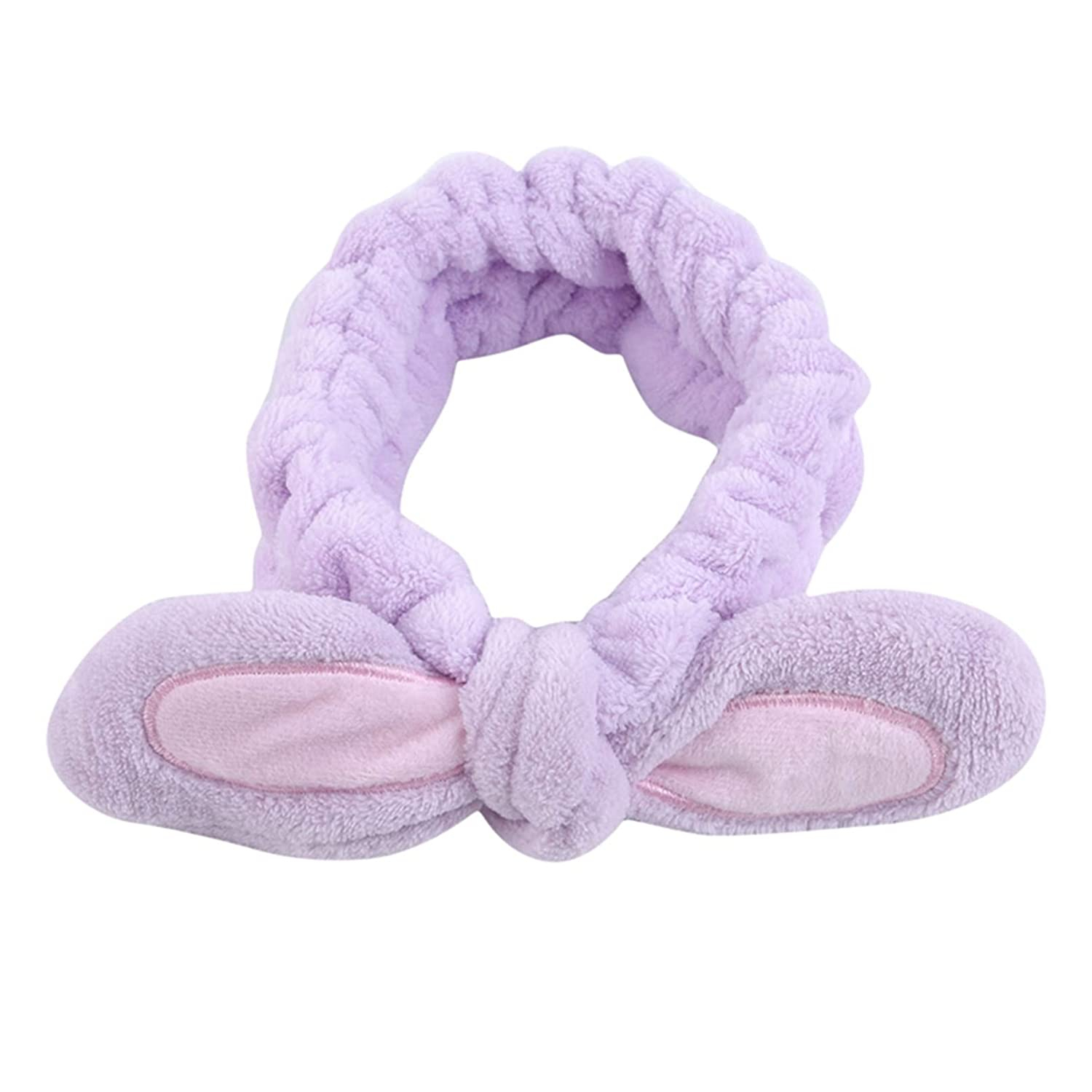 Foto 2 pulgar | Diadema Huoguo  Lazo Suave  Orejas De Conejo  Banda Elástica Para El Pelo  Color Morado - Venta Internacional.