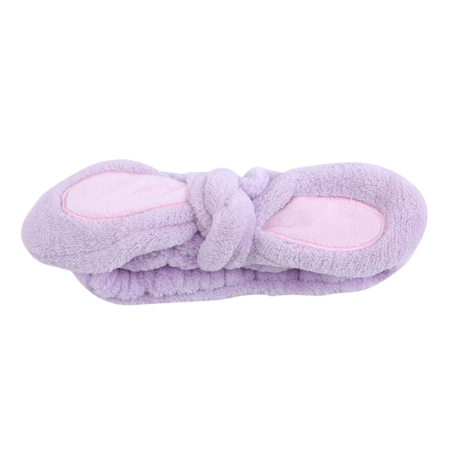 Foto 5 pulgar | Diadema Huoguo  Lazo Suave  Orejas De Conejo  Banda Elástica Para El Pelo  Color Morado - Venta Internacional.
