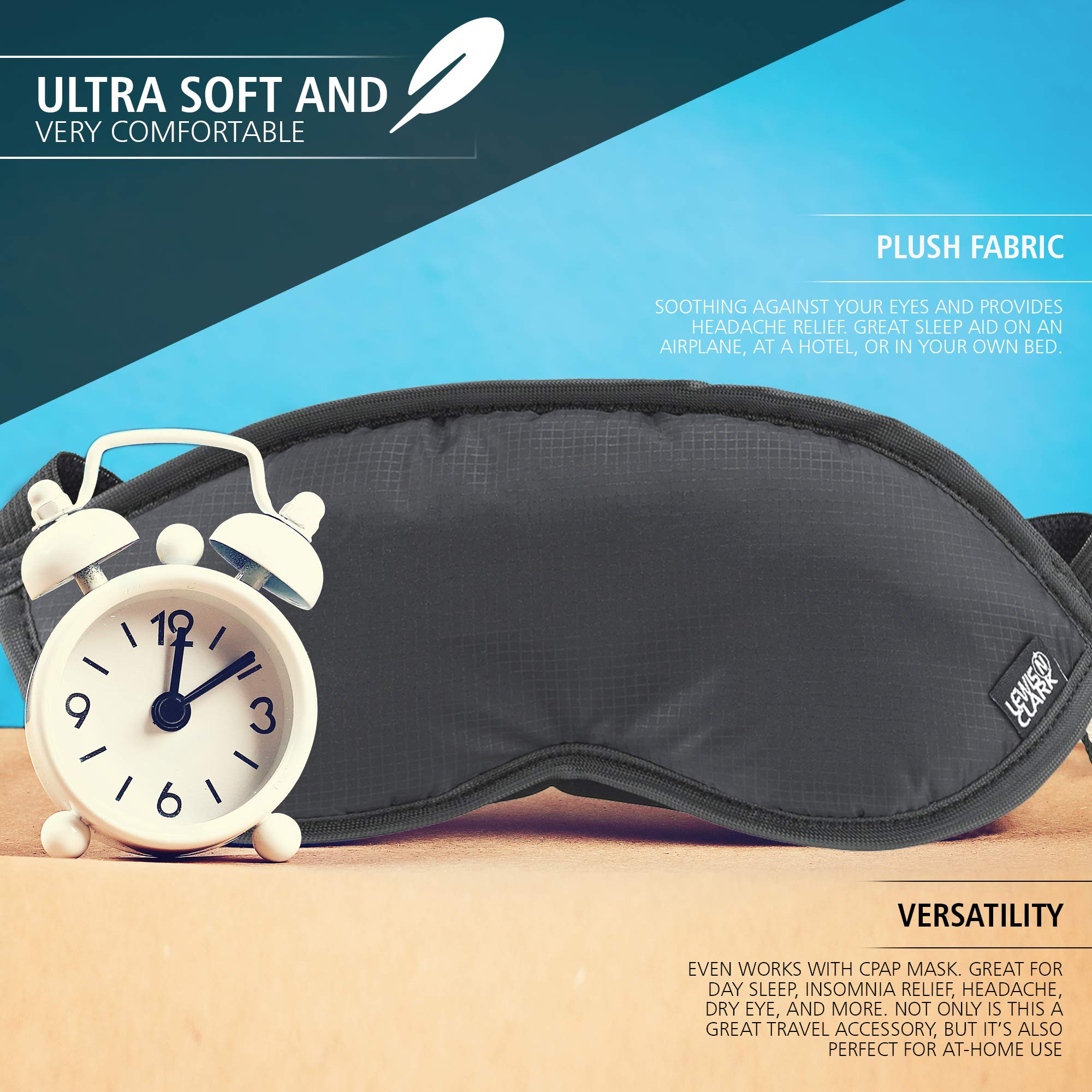 Foto 4 pulgar | Máscara Para Dormir Lewis N. Clark Navy  Paquete De 2 - Venta Internacional.