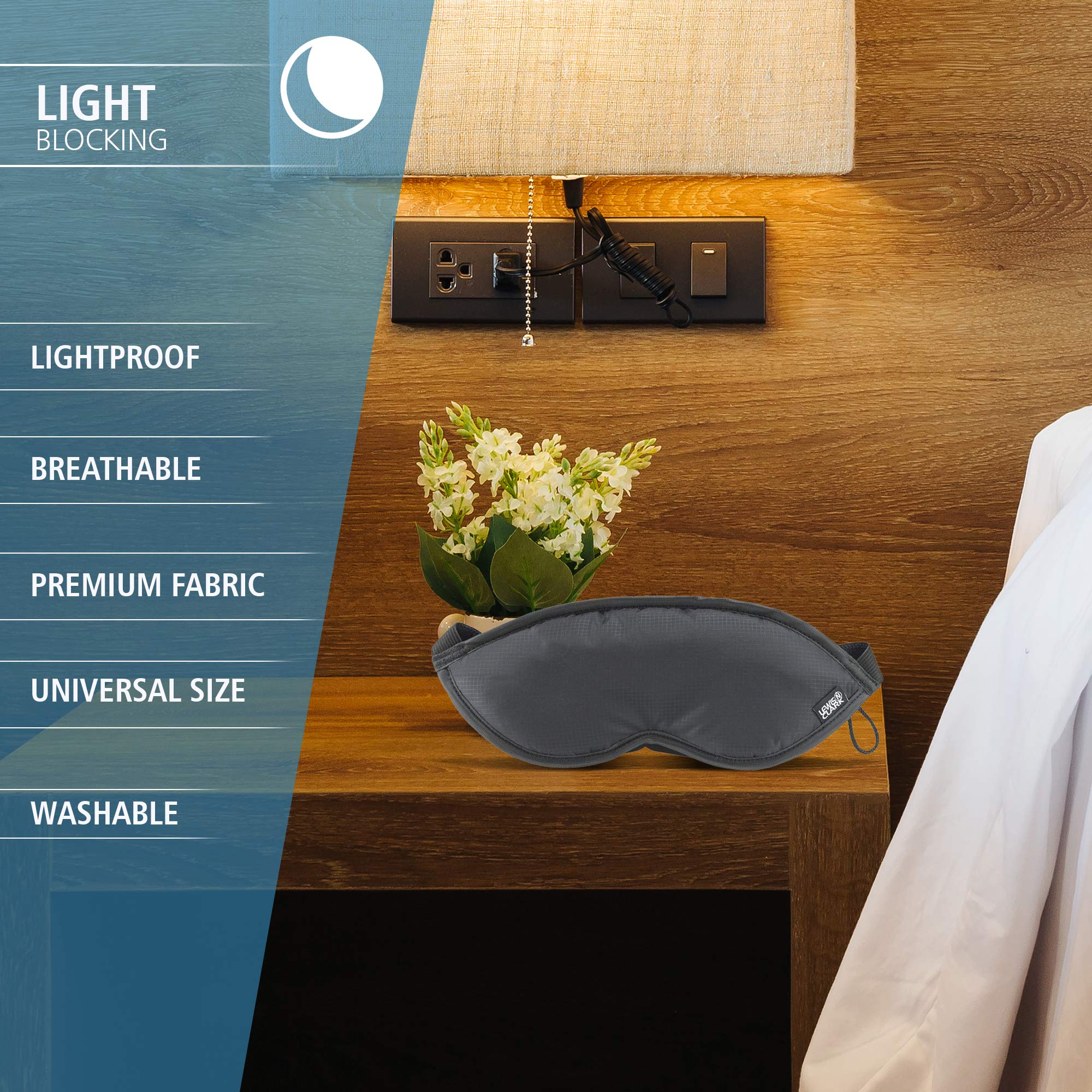 Foto 4 | Máscara Para Dormir Lewis N. Clark Navy  Paquete De 2 - Venta Internacional.