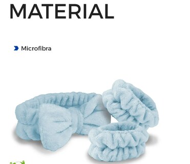 Foto 2 | Xtellar Kit Spa En Casa: Diadema Y Muñequeras De Microfibra Para Cuidado Facial Y Maquillaje Diseño Elegante En Az