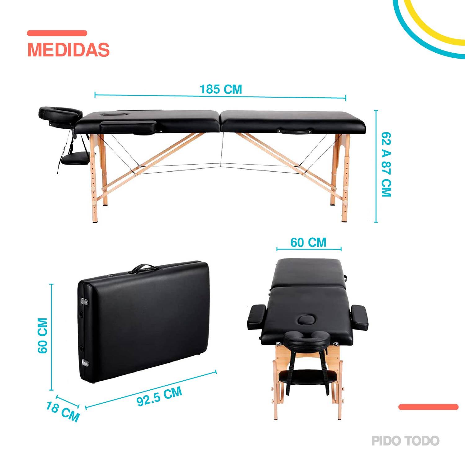 Foto 6 pulgar | Cama Profesional Para Masaje X-Pros XPS-CMTT01BK-PRO Color Negro