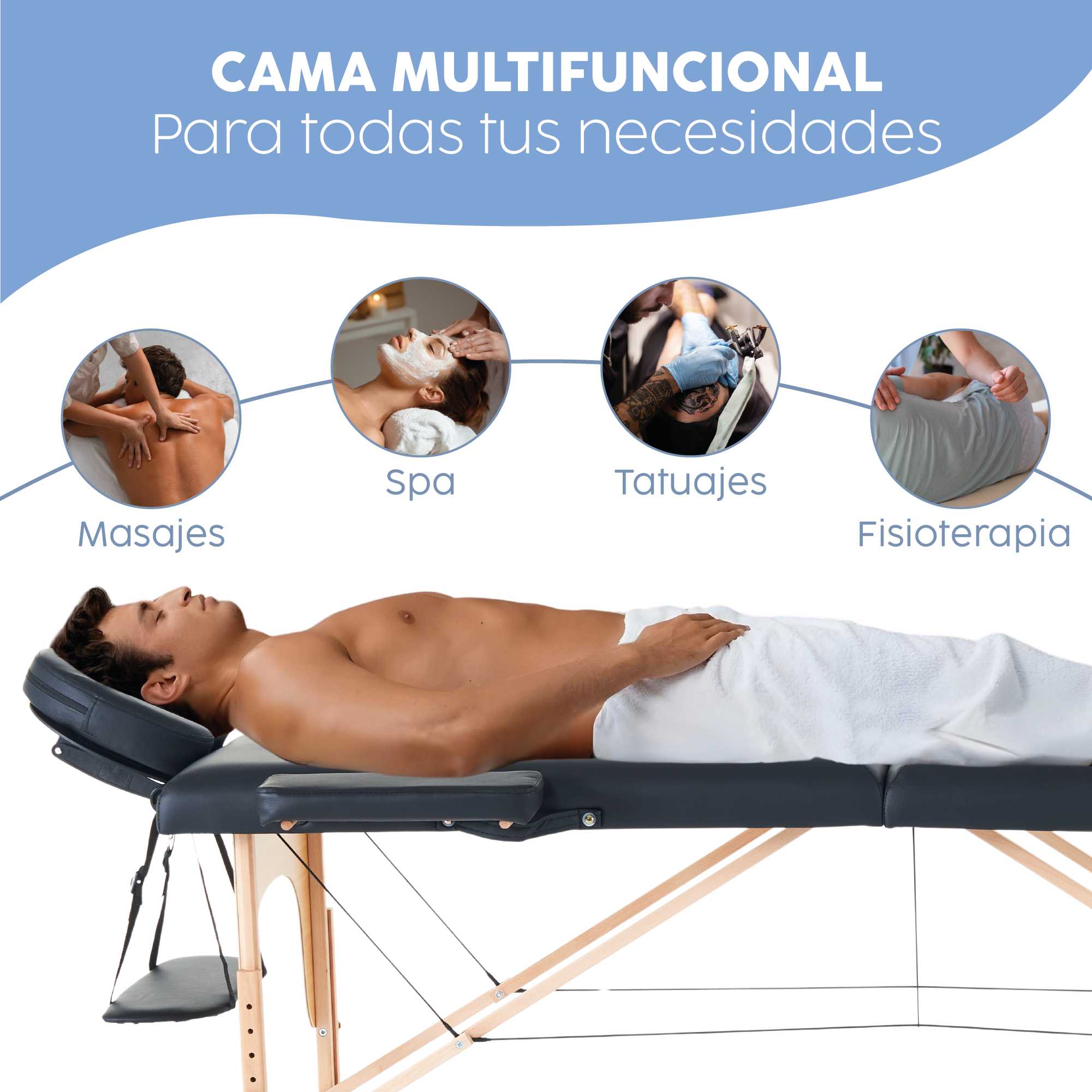 Foto 9 pulgar | Cama Profesional para Masaje X-Pros XPS-CMTT01BK-PRO Negra