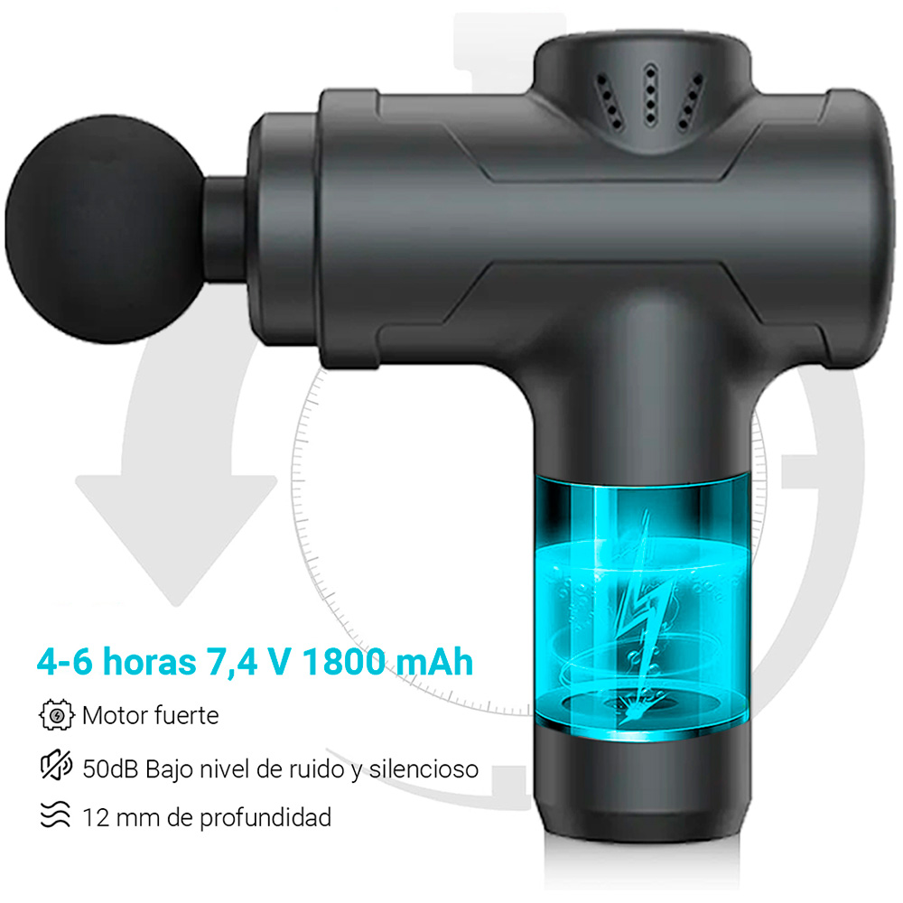 Foto 7 pulgar | Pistola Masajeadora Muscular Relajadora 7 Velocidades