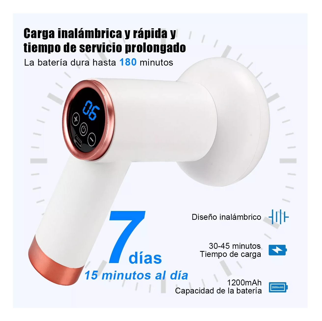 Foto 4 pulgar | Masajeador Eléctrico Inalámbrico Portátil 5 en 1 Blanco