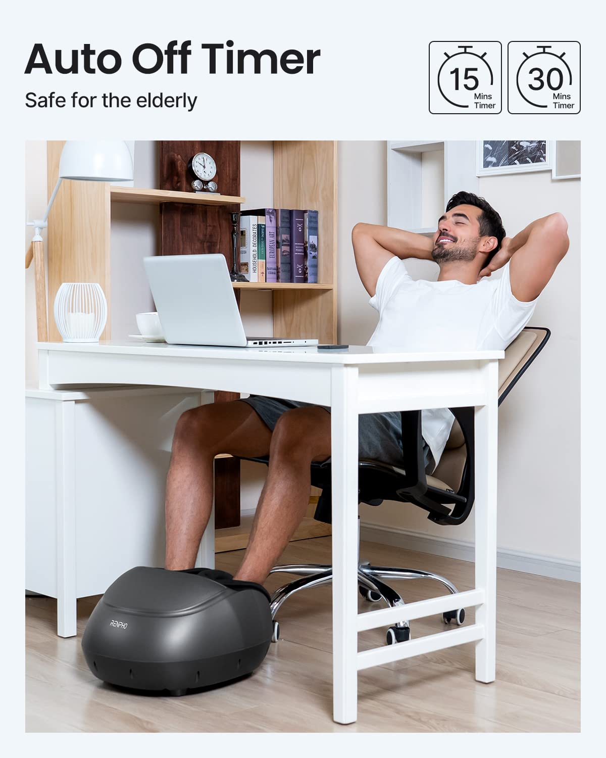 Foto 6 pulgar | Máquina Masajeadora De Pies Renpho Con Calor Shiatsu White - Venta Internacional.