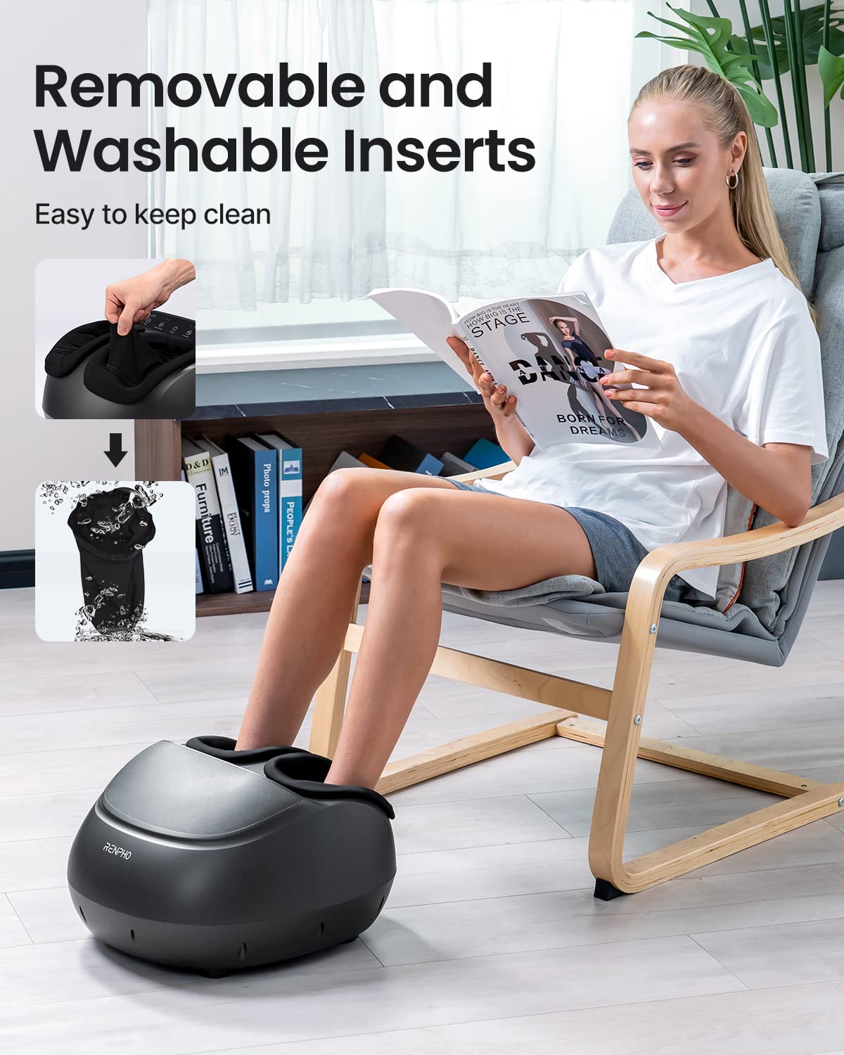 Foto 7 | Máquina Masajeadora De Pies Renpho Con Calor Shiatsu White - Venta Internacional.