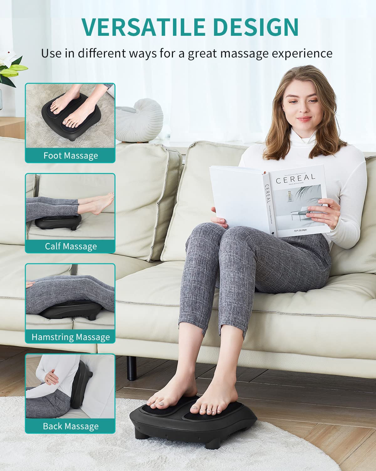 Foto 5 pulgar | Masajeador de Pies Nekteck Shiatsu con Calefacción Eléctrica y Heat Black - Venta Internacional