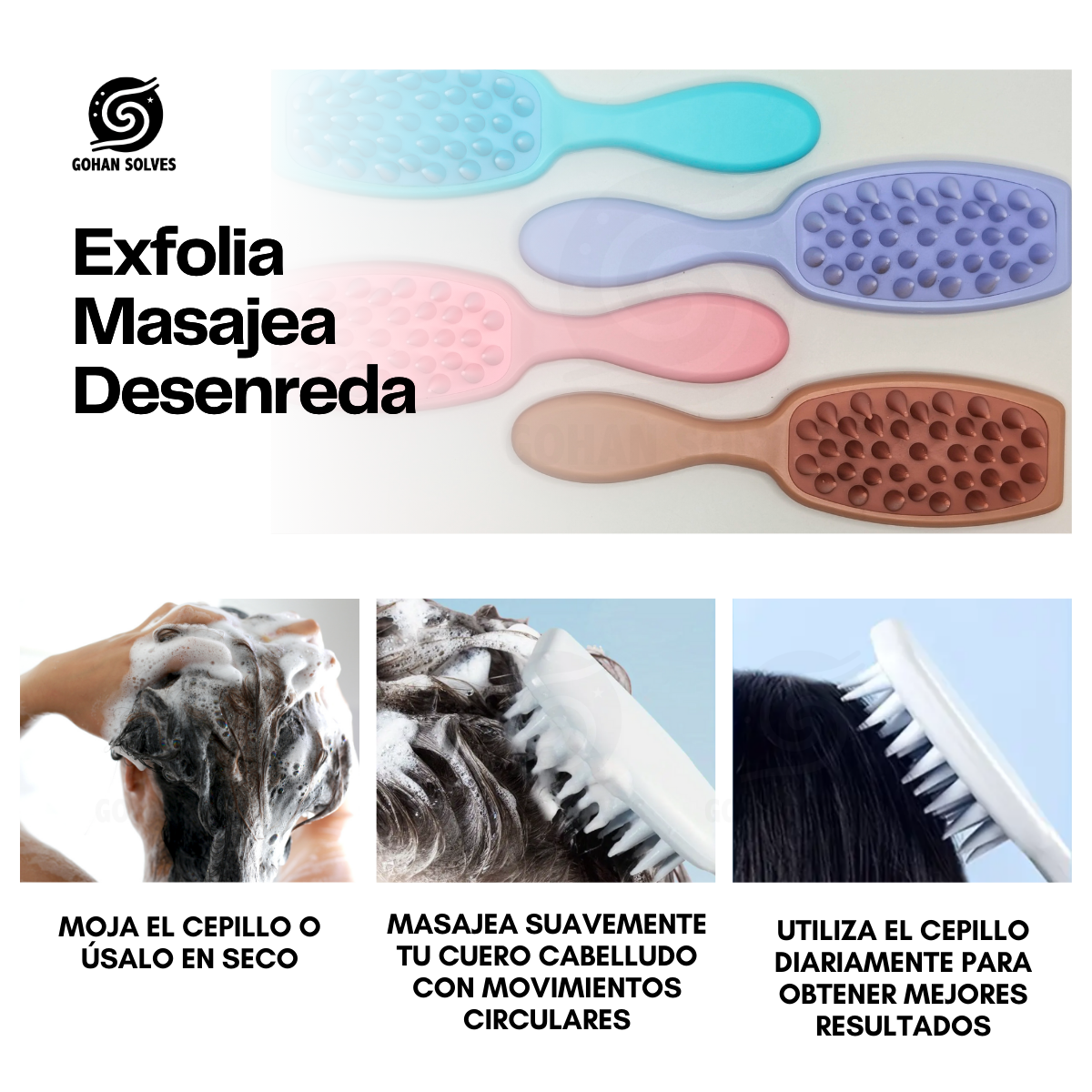 Foto 3 | Cepillo Masajeador Capilar De Silicona Rosa, Ducha O Seco