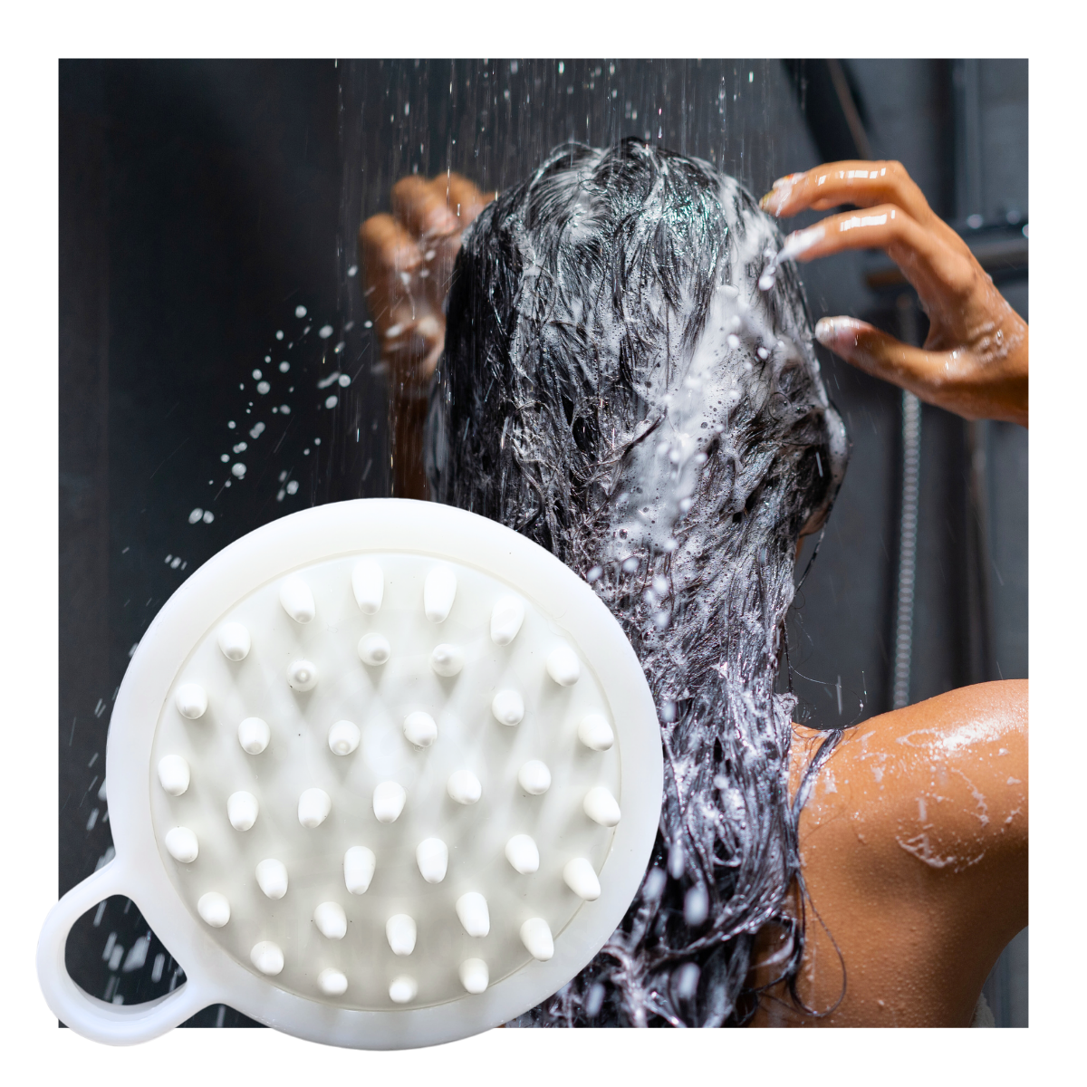 Foto 4 pulgar | Cepíllo Masajeador Capilar De Silicona Para Ducha Y En Seco: Circulación  Limpieza Profunda  Todo Tipo Cabello