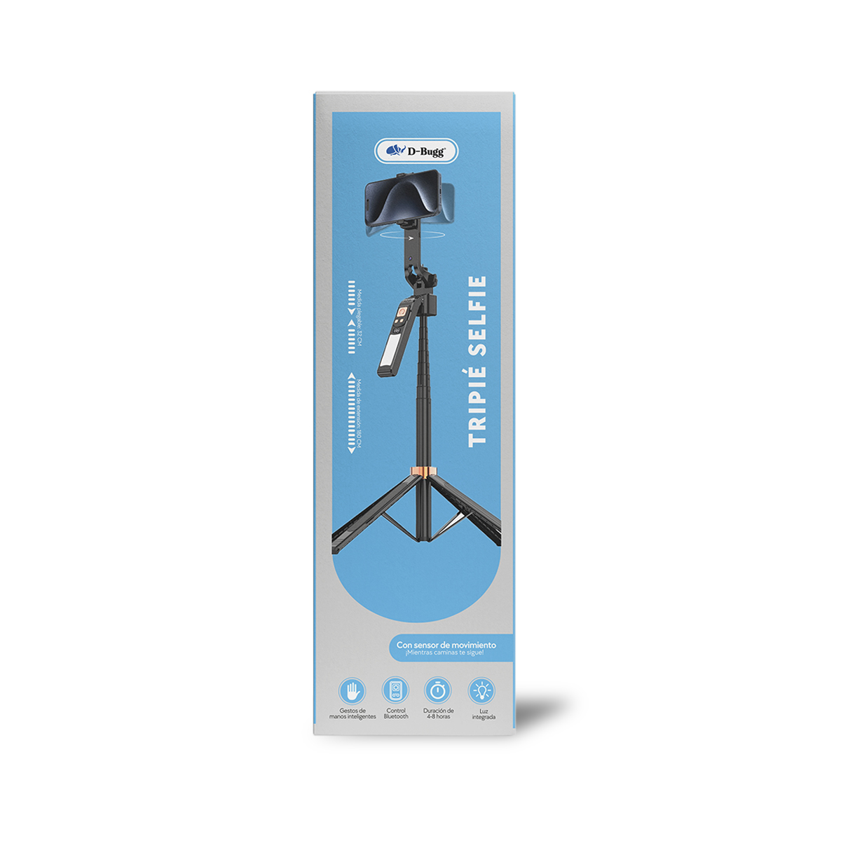 Foto 5 | Selfie Stick Tripié Sensor De Movimiento 1.8m Luz Recargable