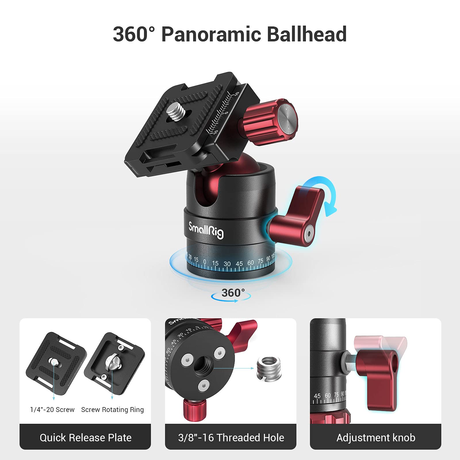 Foto 4 | Trípode Con Cabeza Esférica Smallrig 3034, Carga De 5 Kg/11 Libras Para Cámara Réflex Digital - Venta Internacional.