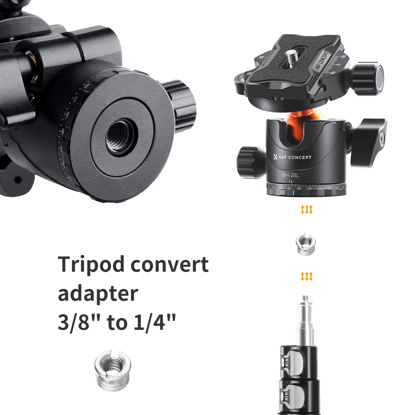 Foto 7 pulgar | Trípode K&f Concept Professional De 28 Mm Con Cabeza Esférica De Metal Que Gira 360 Grados, Panorámi - Venta Inter
