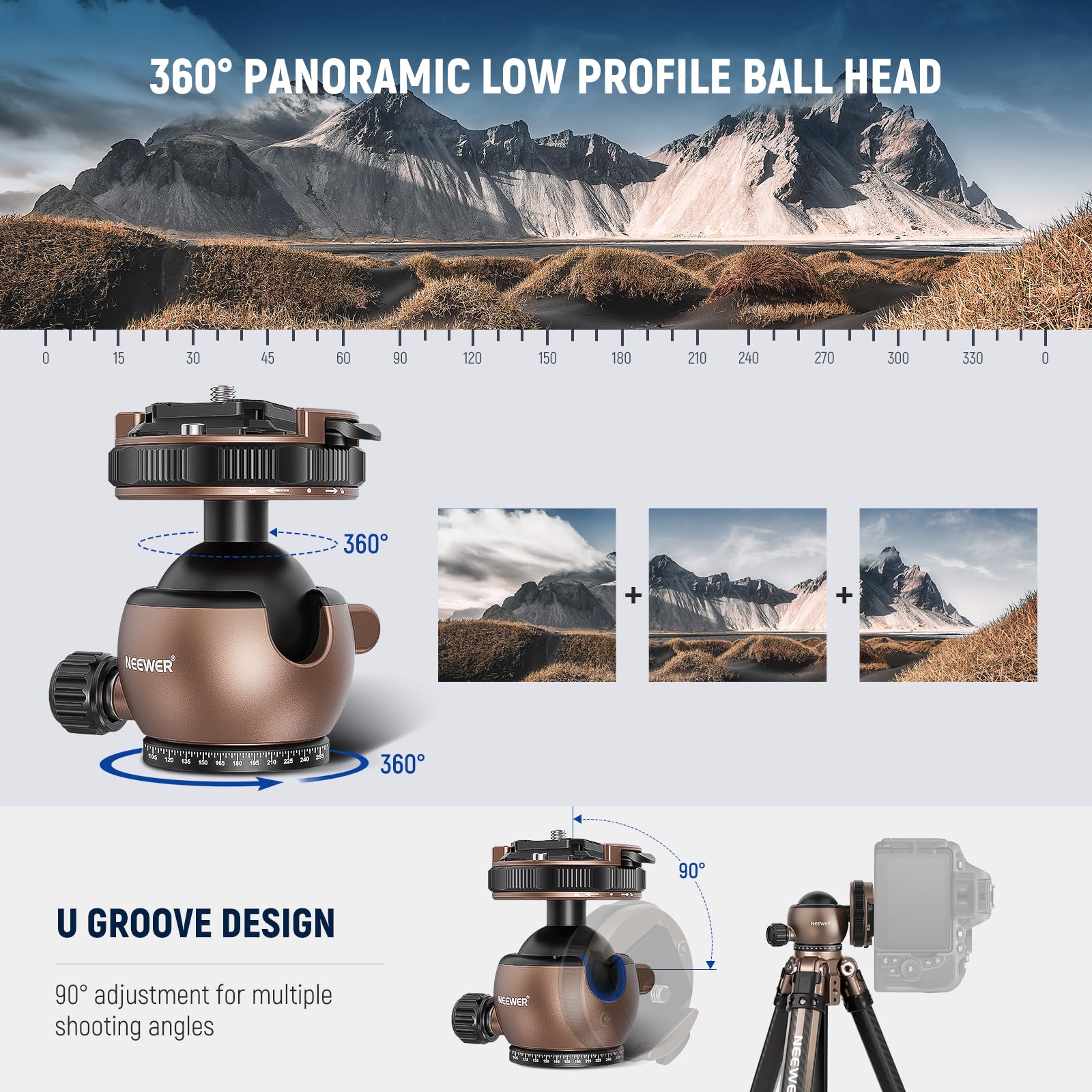 Foto 4 pulgar | Adaptador de Montaje con Cabezal Esférico para Trípode Neewer Gm32- Venta Internacional