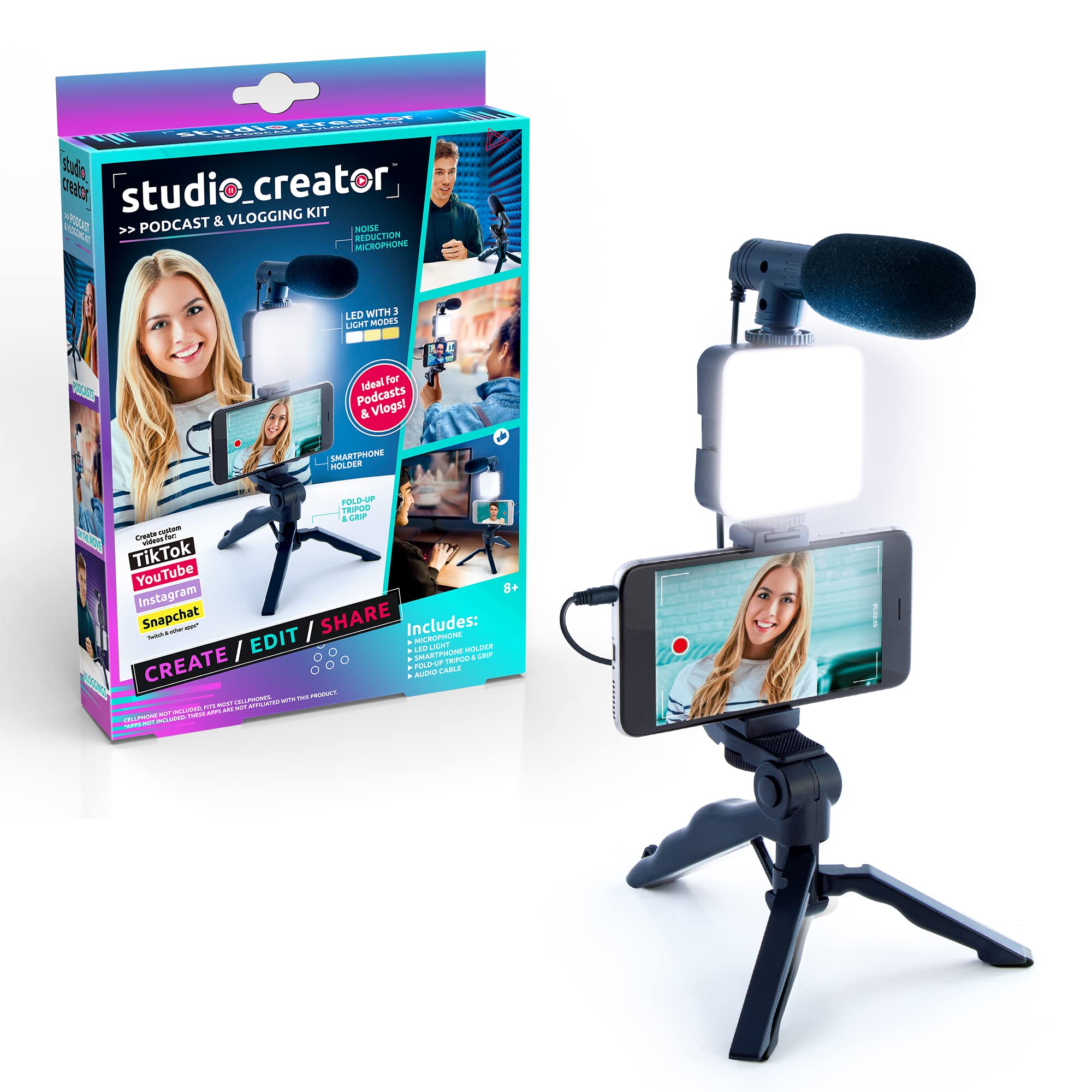 Foto 2 pulgar | Kit De Podcasts Y Vlogs Canal Toys Studio Creator Con Trípode - Venta Internacional.