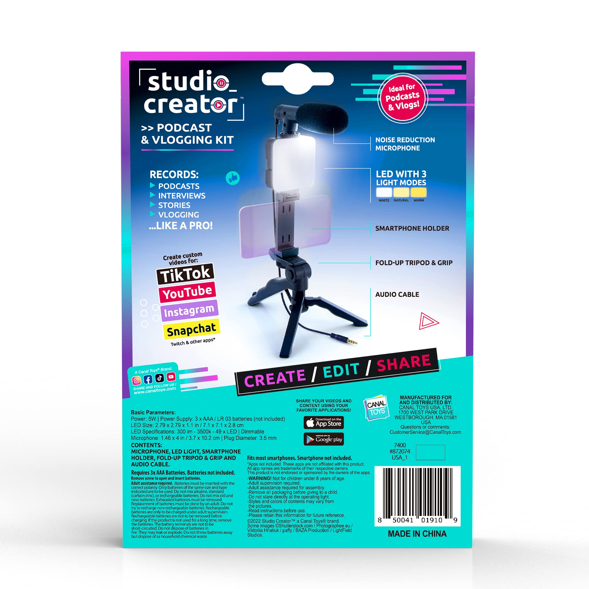 Foto 5 | Kit De Podcasts Y Vlogs Canal Toys Studio Creator Con Trípode - Venta Internacional.