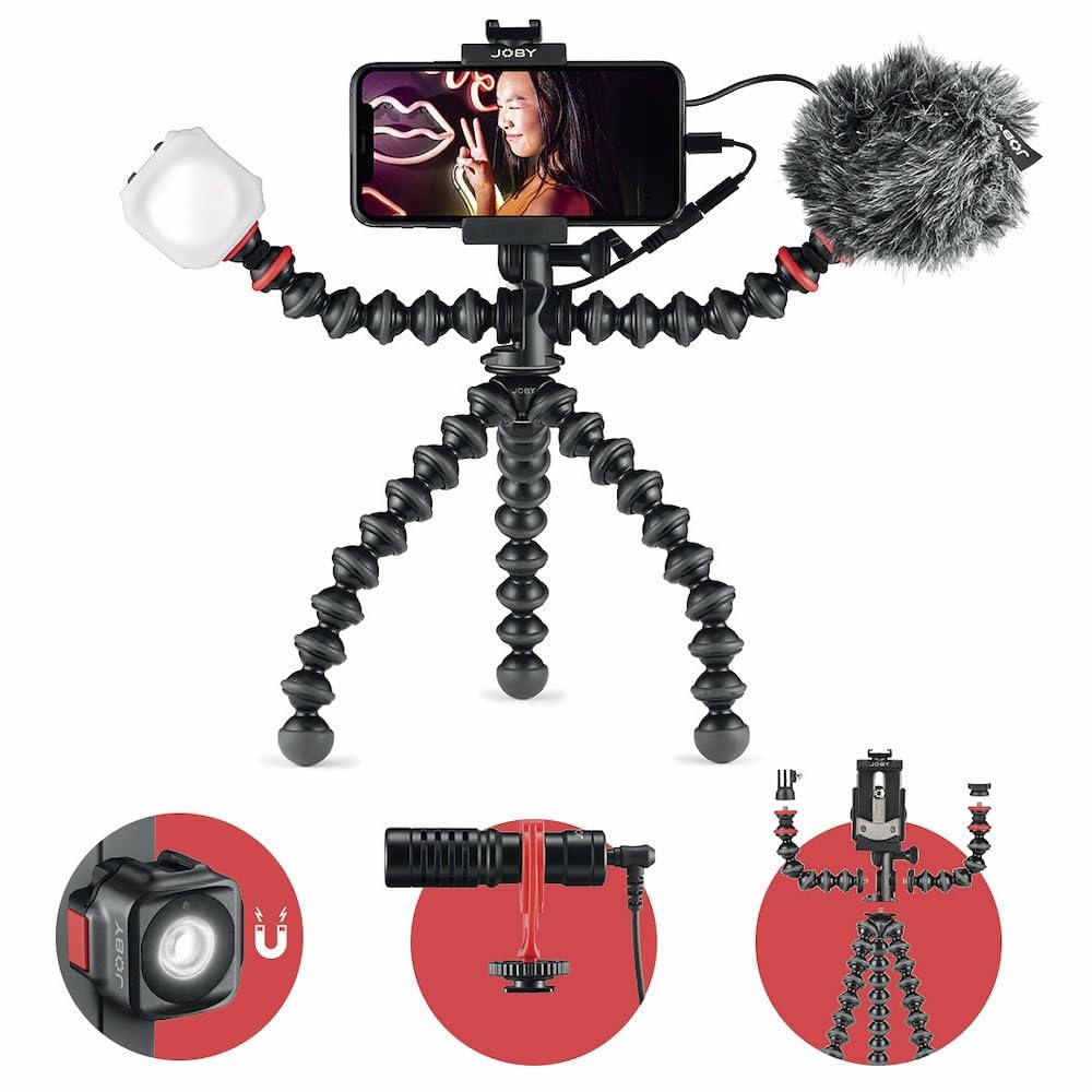 Foto 2 pulgar | Kit De Vlogs Joby Gorillapod Mobile Con Micrófono Wavo Y Luz Beamo - Venta Internacional.