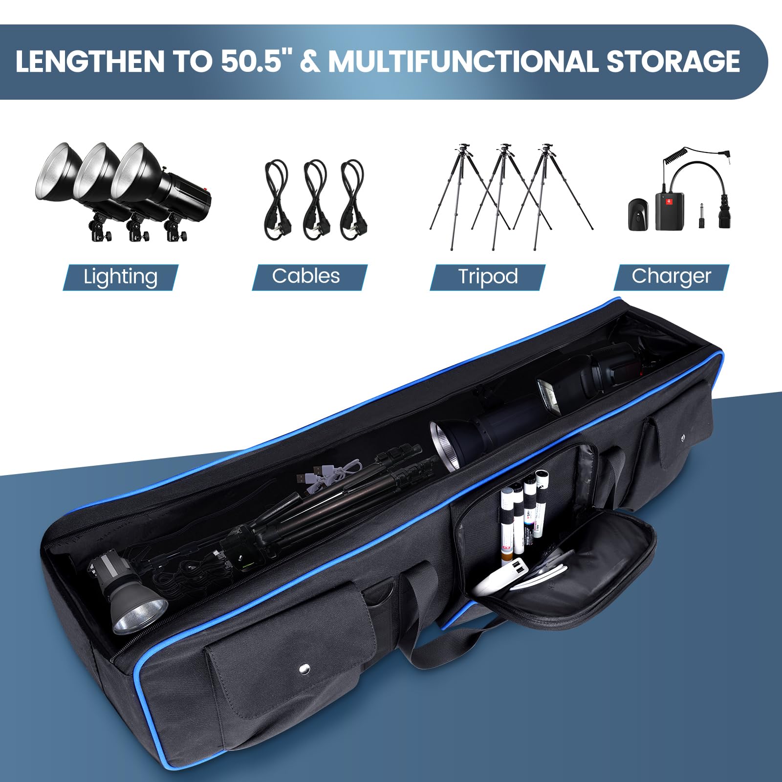 Foto 4 pulgar | Funda De Transporte Para Trípode Yorepek De 50 5 Cm Con Acolchado  Color Negro - Venta Internacional.