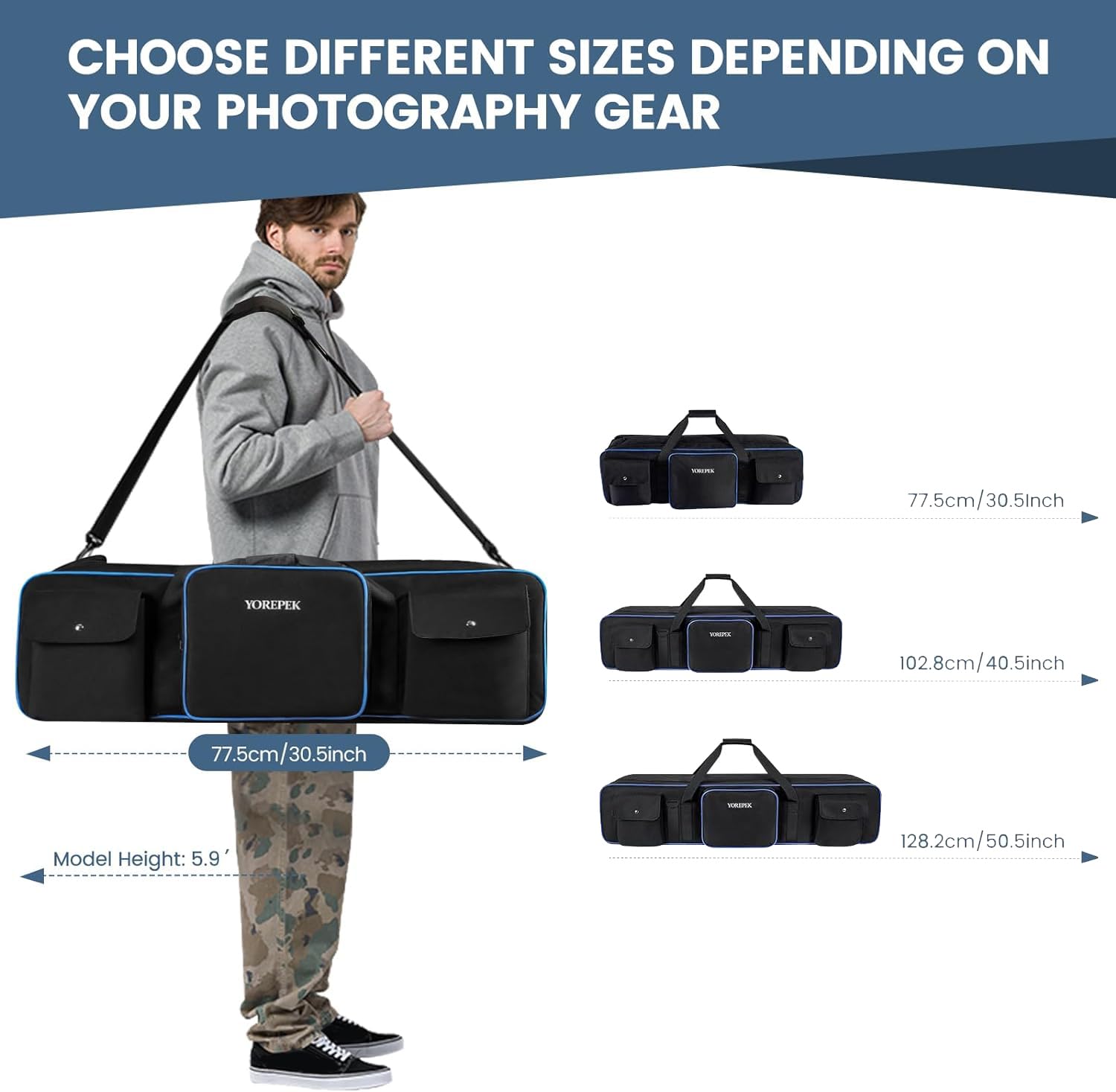 Foto 4 | Funda De Transporte Para Trípode Yorepek De 50 5 Cm Con Acolchado  Color Negro - Venta Internacional.