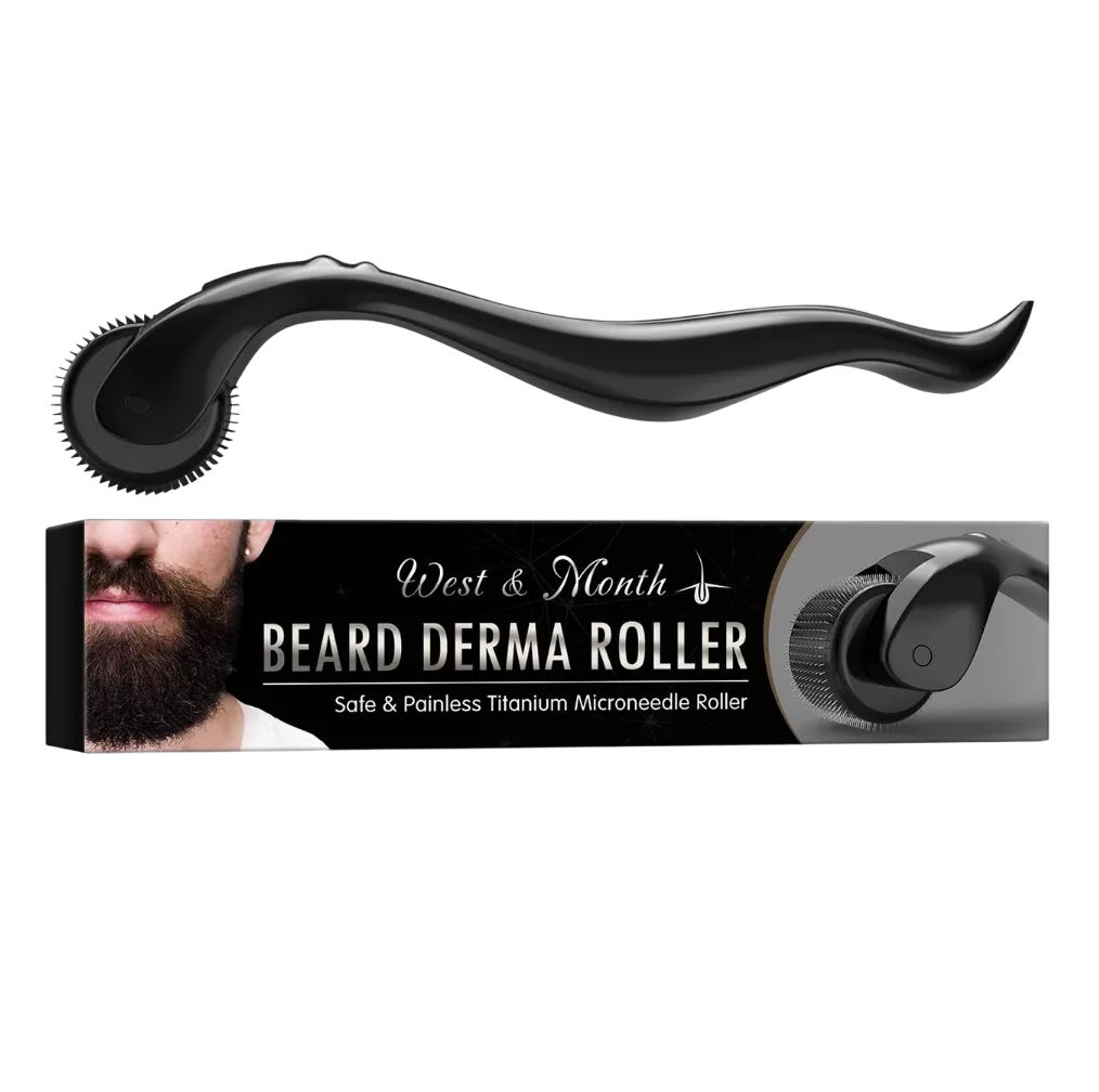 Derma Roller 0.5 Mm Para Barba, Facial Y Cabello, Negro