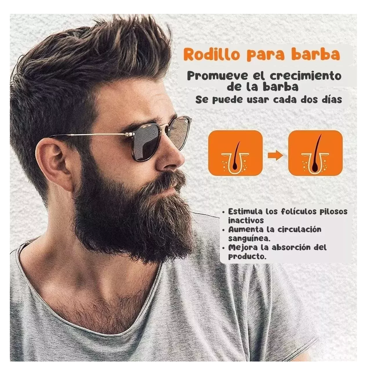 Foto 3 pulgar | Microagujas Dermaroller Hair Roller Barba Cabello 0.5mm 1200, Belug Negro/blanco
