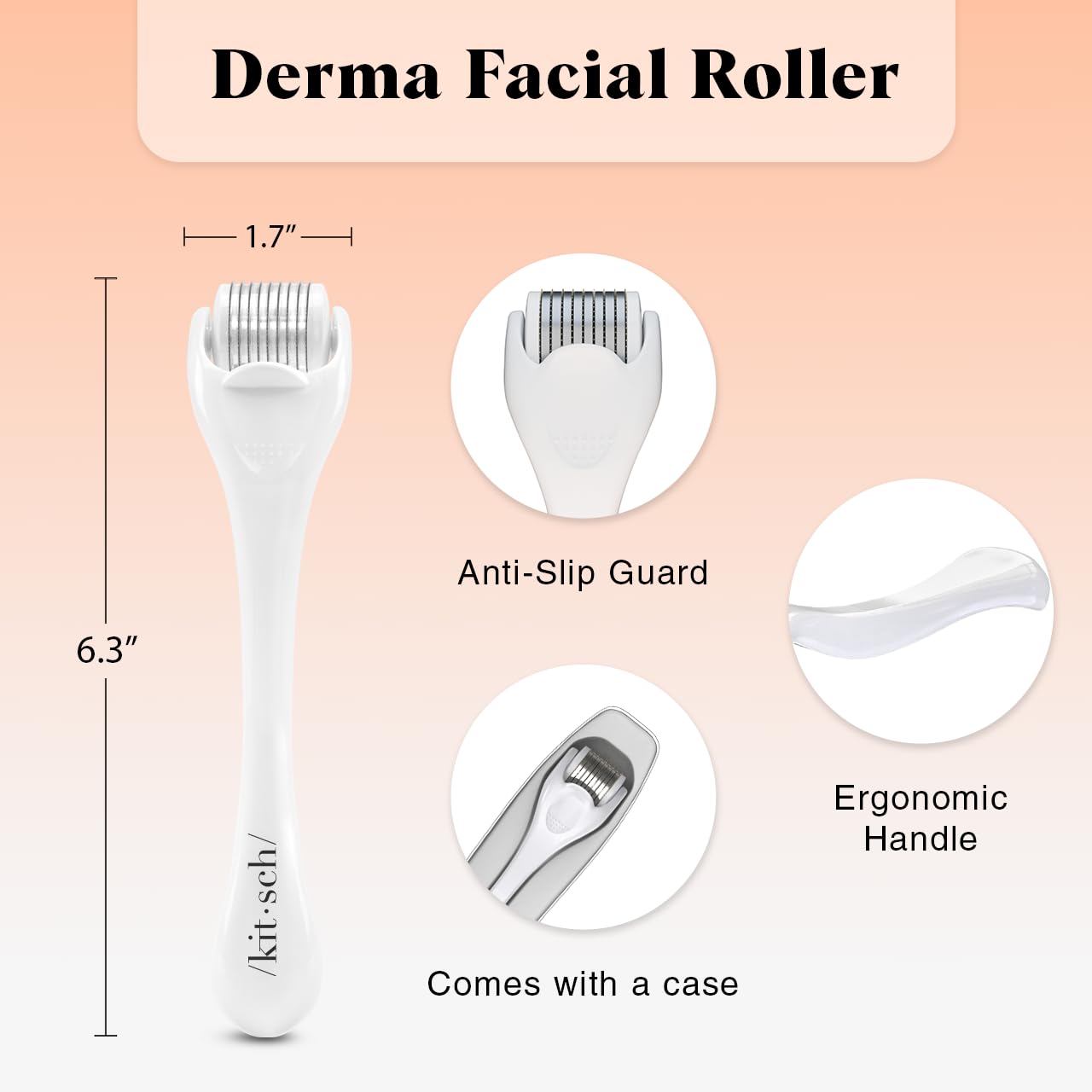 Foto 3 pulgar | Derma Roller Kitsch Para Rostro Y Barba, Color Blanco - Venta Internacional.