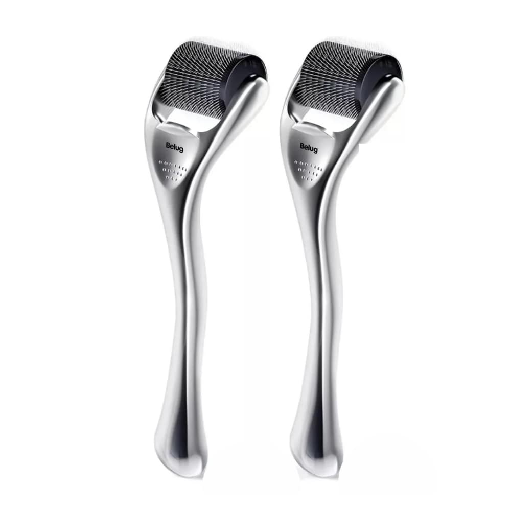 2 Dermaroller Facial Barba Titanio Skincare Rodillo Facial  Belug, Plata