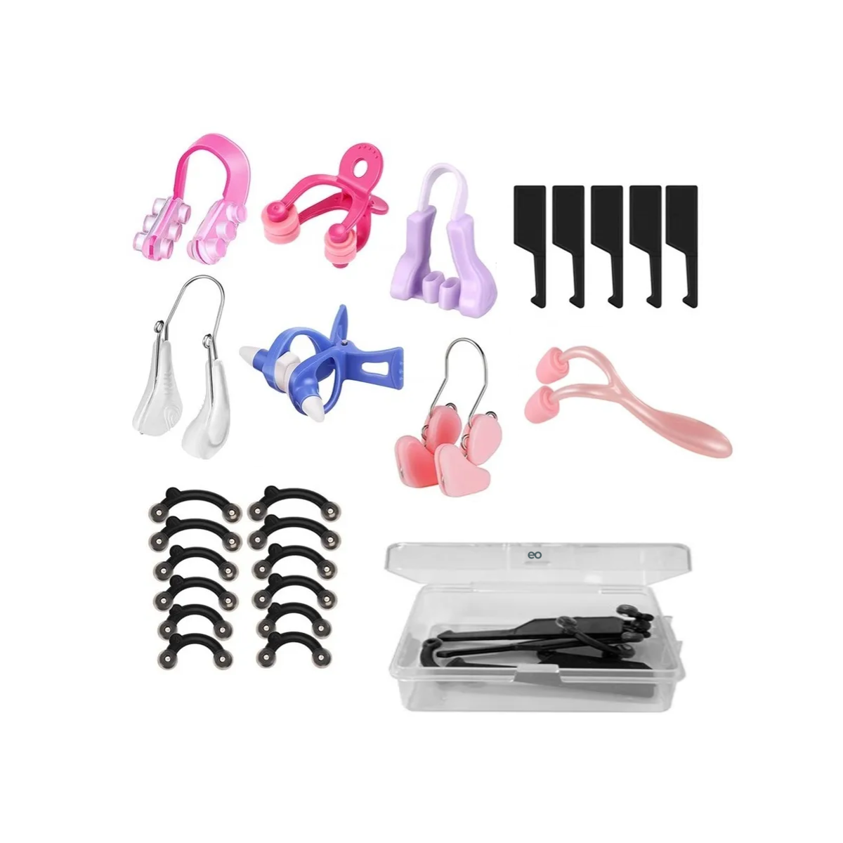 Foto 2 pulgar | Kit 26pzs Respingadores De Nariz Corrector Nasal Y Clip Nariz Eo Safe Imports Esi-19017 Multicolor