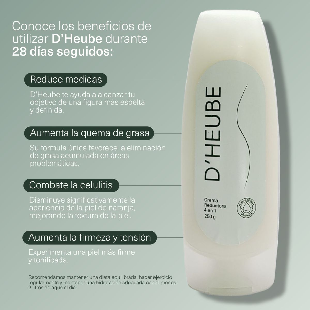 Foto 5 | Crema Dheube Reductora de Papada Abdomen y Brazos 250g