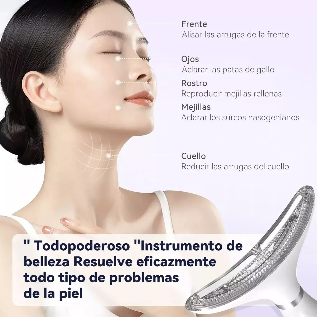 Foto 4 pulgar | Masajeador De Belleza Facial Cuello Antiarrugas Eo Safe Imports Esi-16300 Blanco