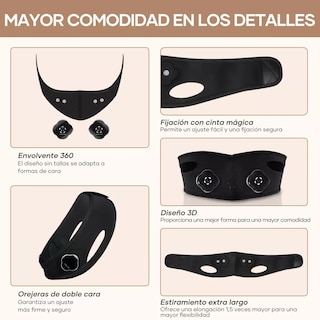 Foto 3 | Faja De Electroestimulación Muscular Reductora De Papada Eo Safe Imports Esi-16298 Negro