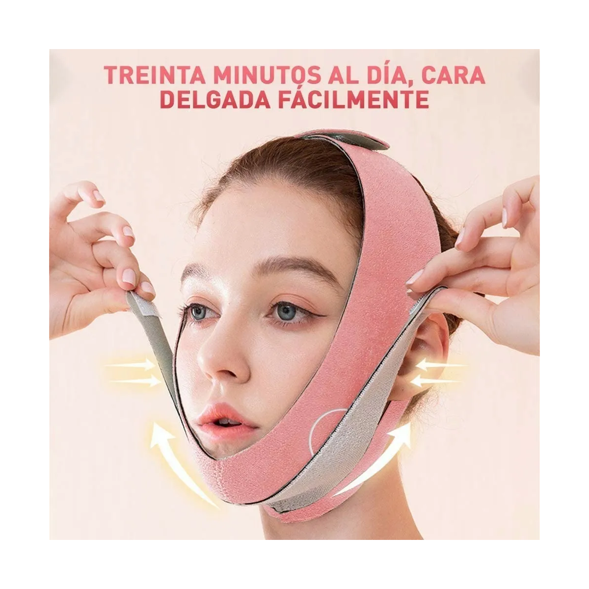 Foto 2 | Faja Mentonera Lab.g Reductores Papada Correa Adelgazante Facial Rosa
