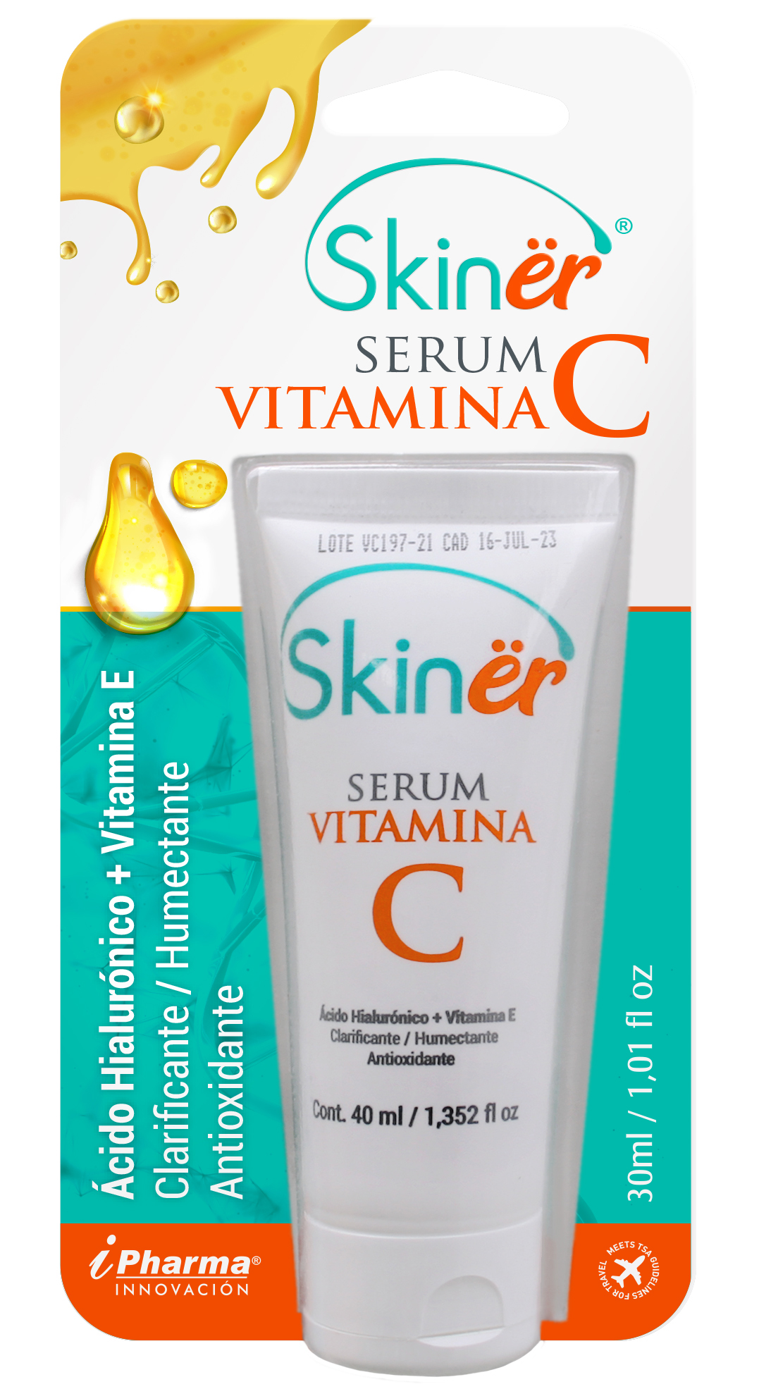 Foto 5 pulgar | Vitamina C Facial Skinër Blíster 40 ml