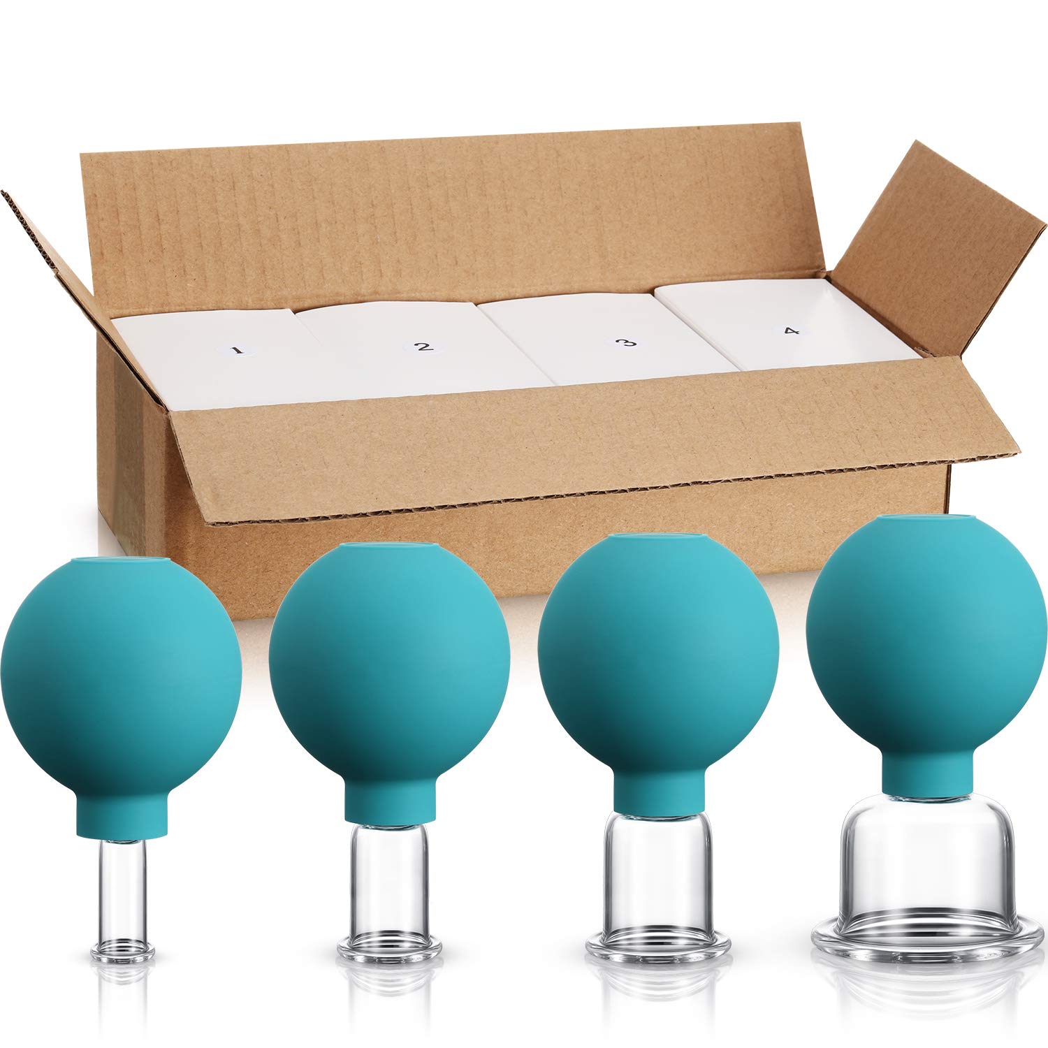Foto 1 | Juego De Ventosas Bbto De Vidrio, 4 Piezas, Para Cuerpo, Cara Y Piernas (verde) - Venta Internacional.