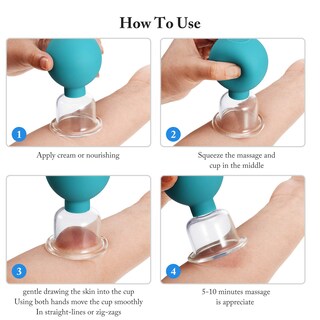 Foto 4 | Juego De Ventosas Bbto De Vidrio, 4 Piezas, Para Cuerpo, Cara Y Piernas (verde) - Venta Internacional.