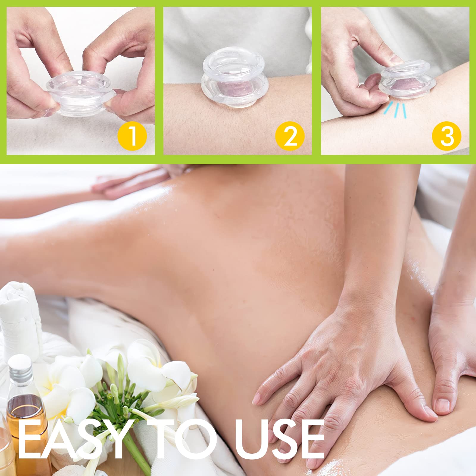 Foto 4 pulgar | Sets De Terapia Con Ventosas Greenlife  Vasos De Silicona  7 Tazas - Venta Internacional.