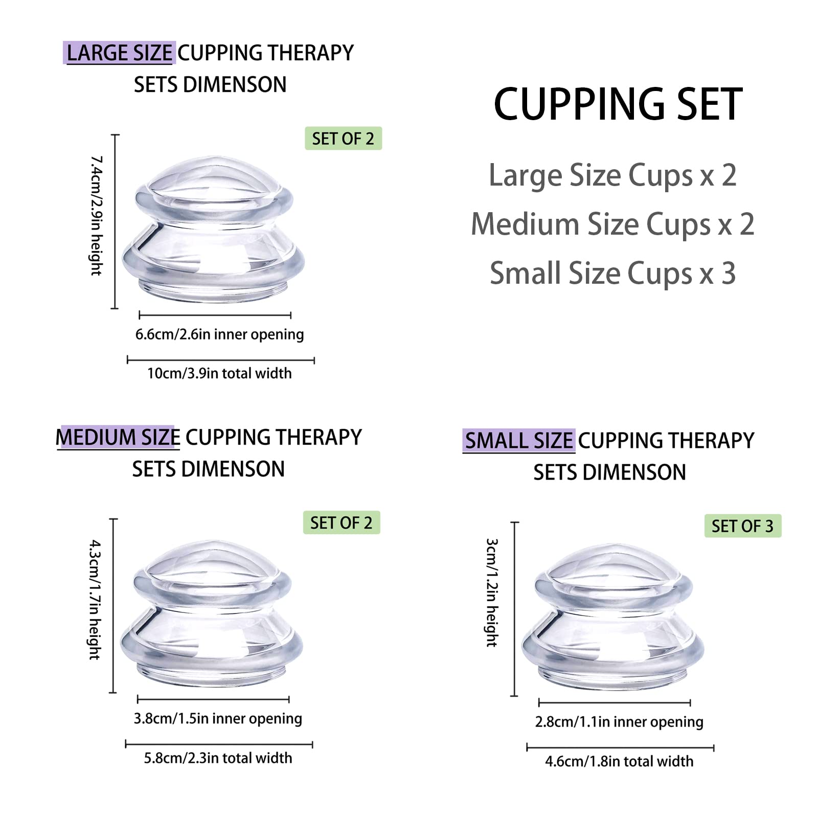 Foto 7 pulgar | Sets De Terapia Con Ventosas Greenlife  Vasos De Silicona  7 Tazas - Venta Internacional.