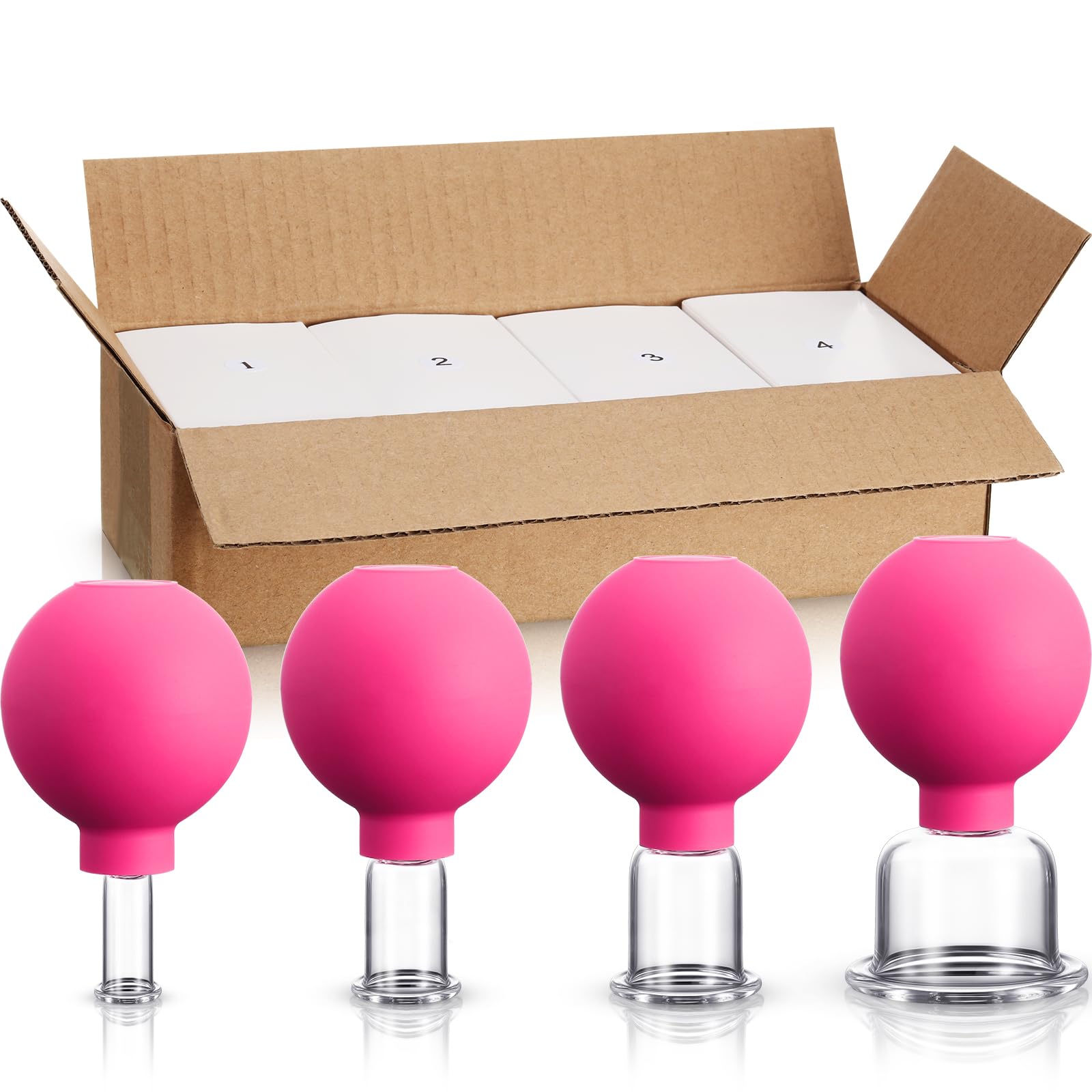 Foto 2 pulgar | Set De Ventosas De Cristal Bbto  4 Piezas  Para Cuerpo  Cara  Piernas  Brazos Y Espalda - Venta Internacional.