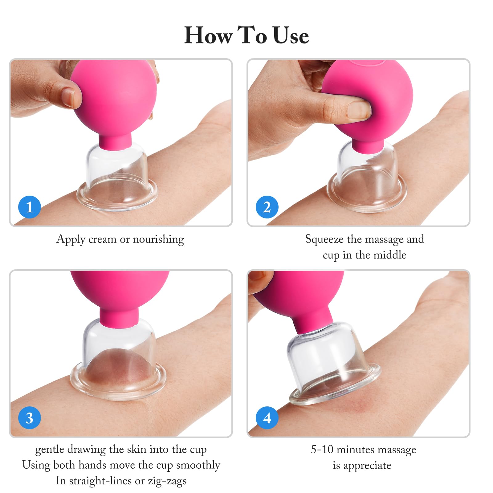 Foto 8 pulgar | Set De Ventosas De Cristal Bbto  4 Piezas  Para Cuerpo  Cara  Piernas  Brazos Y Espalda - Venta Internacional.