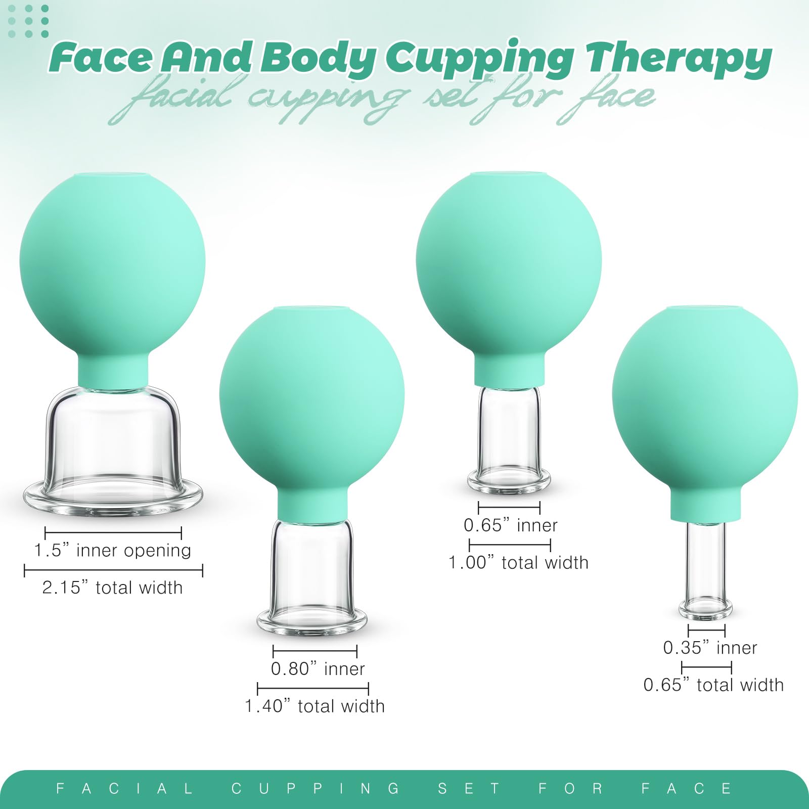 Foto 2 | Juego De Copas Bbto De Vidrio Y Silicona Para Cuerpo  Cara Y Piernas - Venta Internacional.