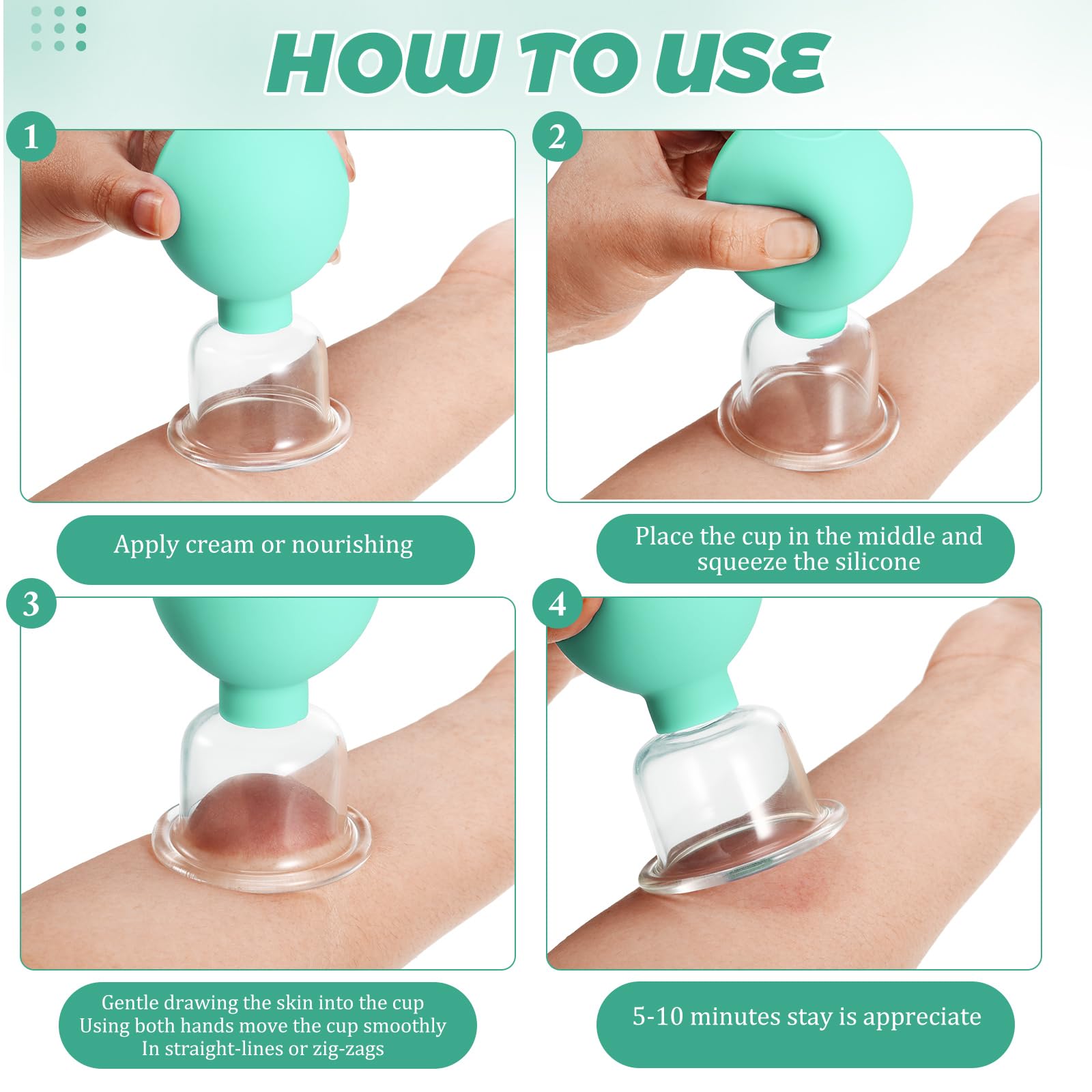 Foto 4 | Juego De Copas Bbto De Vidrio Y Silicona Para Cuerpo  Cara Y Piernas - Venta Internacional.