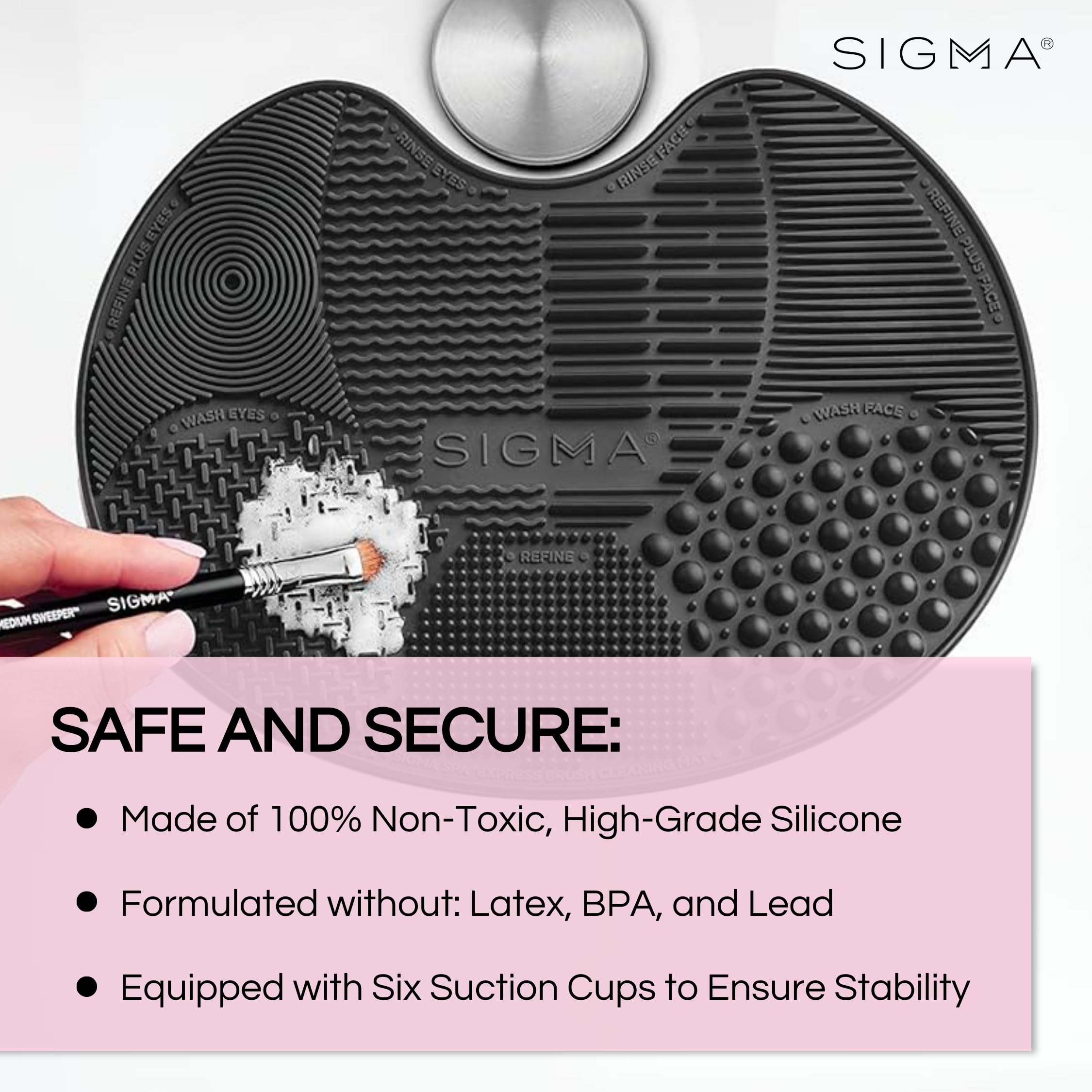 Foto 7 | Limpiador De Brochas De Maquillaje Sigma Spa Express Silicone Black - Venta Internacional.