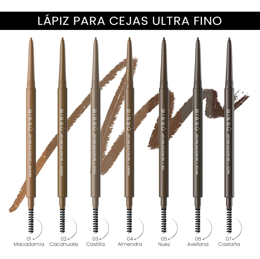 Foto 4 pulgar | Lápiz para Cejas Ultra Fino Bissú tono Nuez