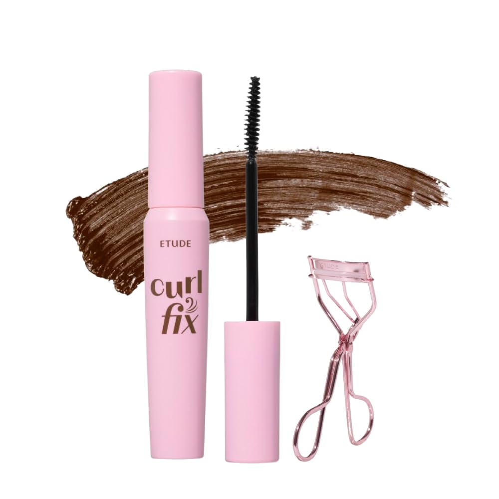 Set De Rímel Y Rizador De Pestañas Etude Curl Fix Brown #2 - Venta Internacional.