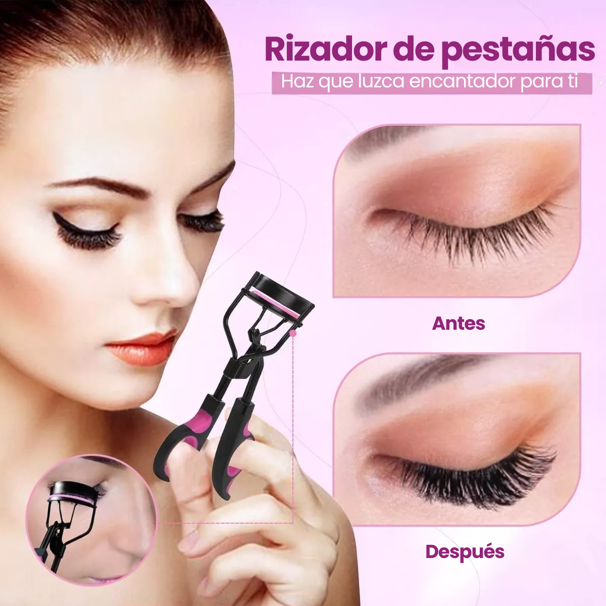 Foto 6 pulgar | Kit Rizador Pestañas Enchinador Set Con Tira Pinzas Peine
