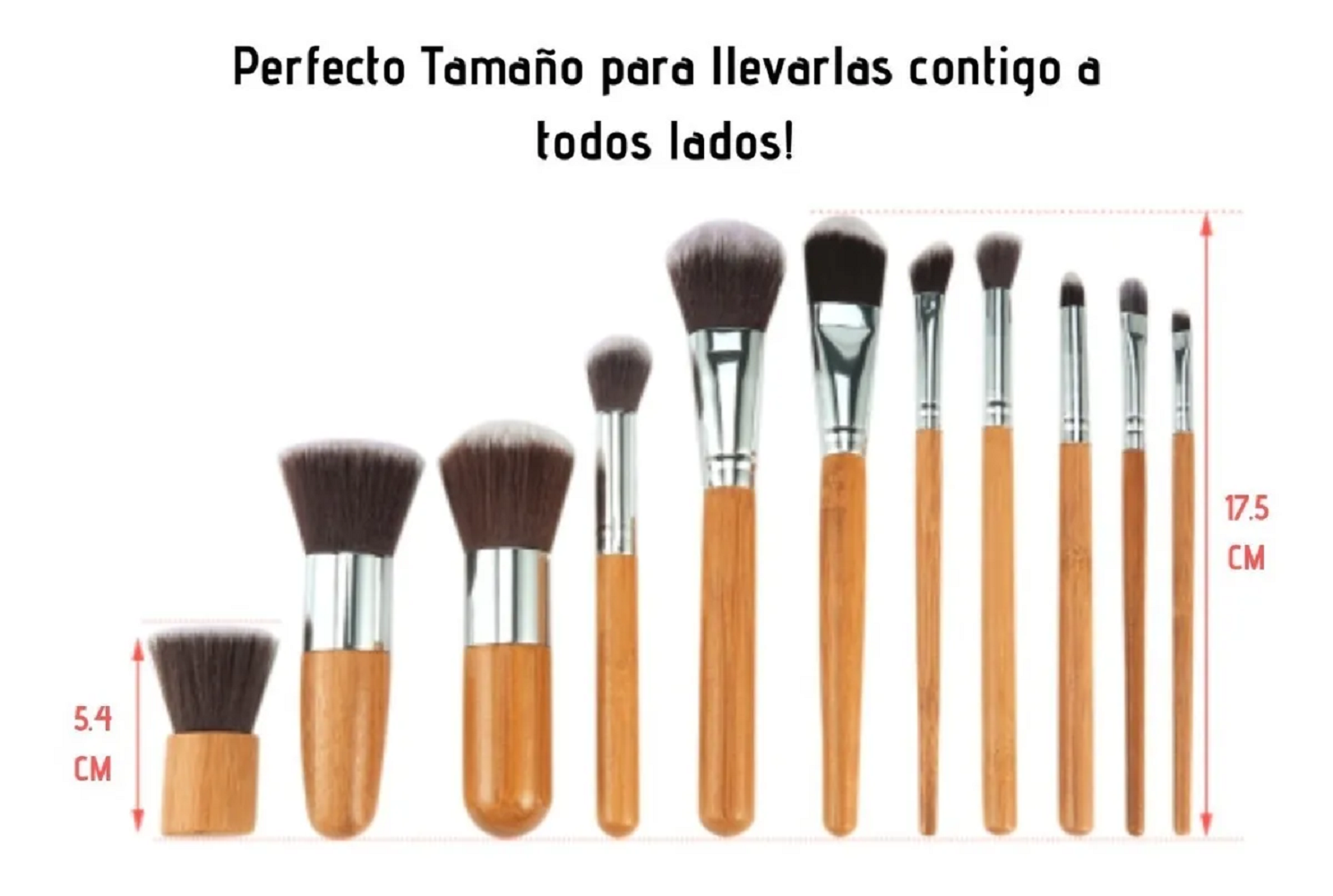 Foto 3 pulgar | Brochas de Maquillaje Malubero Bambú con 11 Piezas