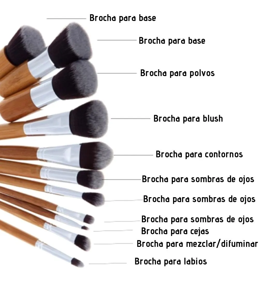 Foto 4 pulgar | Brochas de Maquillaje Malubero Bambú con 11 Piezas