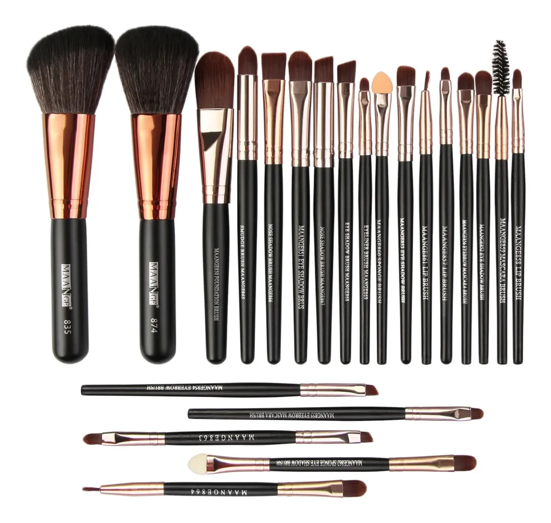 Foto 2 pulgar | Set de 22 Brochas para Maquillaje Profesional Generic color Negro