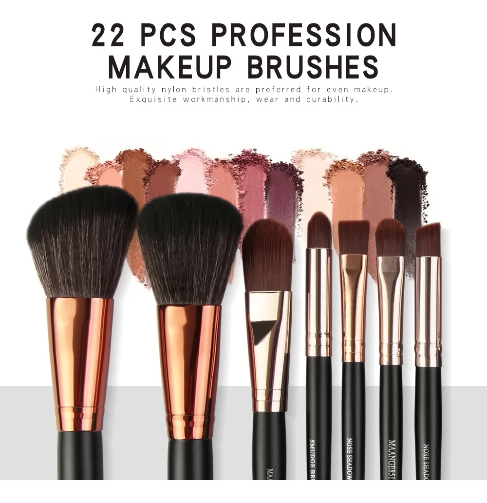 Foto 2 | Set de 22 Brochas para Maquillaje Profesional Generic color Negro