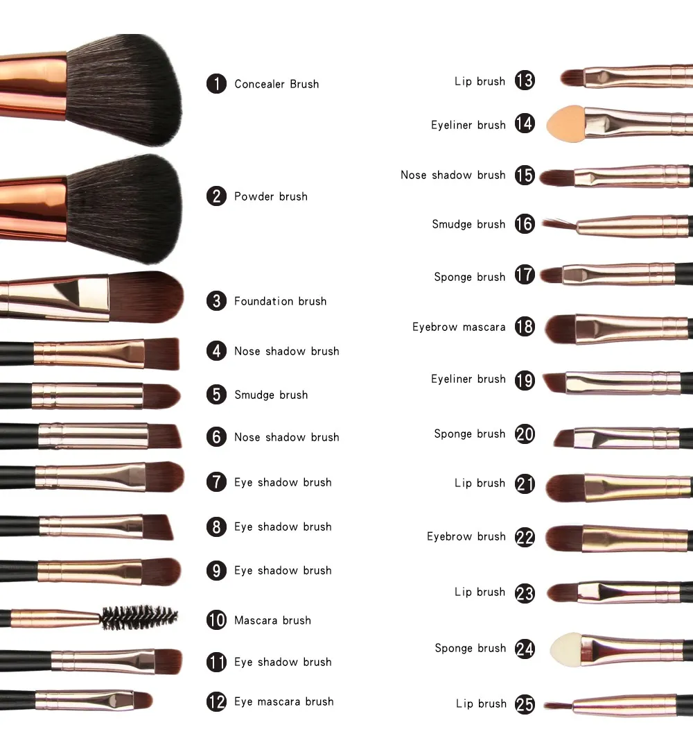 Foto 4 pulgar | Set de 22 Brochas para Maquillaje Profesional Generic color Negro